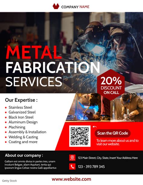 metal works fabrication flyer advertisement Template